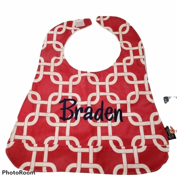 Samantha Grace Designs Red "Braden" Bib NWT - Picture 1 of 7
